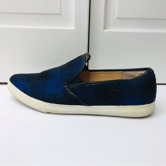 2/$25 SOLE SOCIETY Noe Blue Plaid Fabric Almond Point Toe Slip On Shoes Size 9.5 - Picture 4 of 10